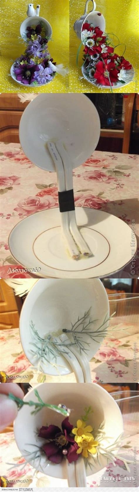 All that is needed is china tea cup and saucer, a fork, glue and variety of small silky. Lewitująca filiżanka | Teacup crafts, Cup crafts, Floating tea cup