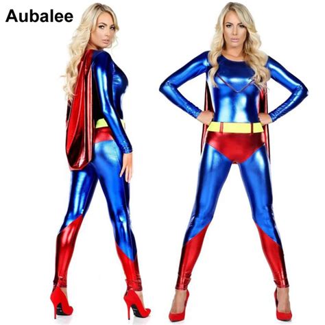 Buy Sexy Super Women Supergirl Zentai Bodysuit Superman Cape Dc Superhero