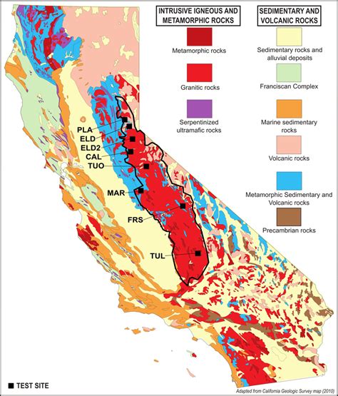 Geologic Map Of California Map Of California Coast Cities