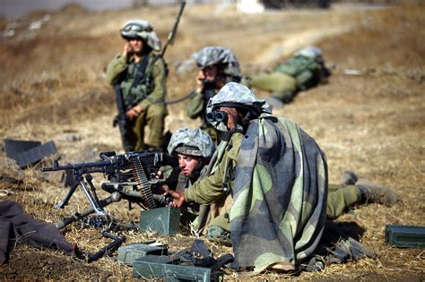 Idf Golani Infantry Brigade Soldiers Lay Down Suppressive Fire