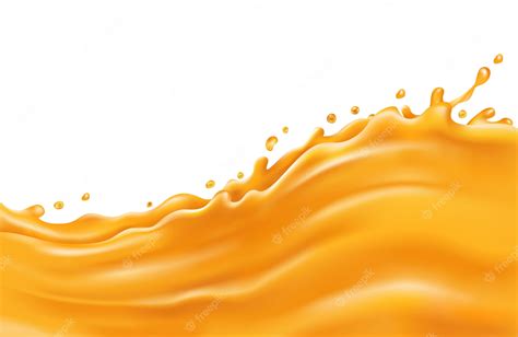 Premium Vector Orange Juice Splash Wave On A White Background