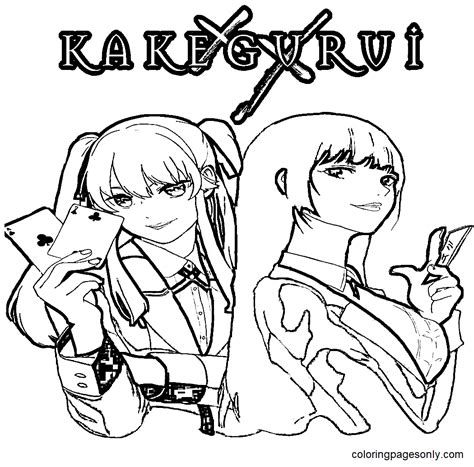 Anime Kakegurui Yumeko Coloring Page Free Printable Coloring Pages