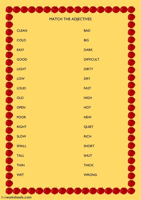 Opposite Adjectives Interactive And Downloadable Worksheet You Can Do