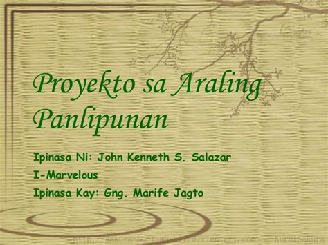 Proyekto Sa Araling Panlipunan