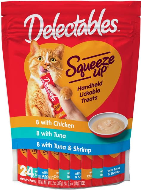 Hartz Delectables Squeeze Up Variety Pack Lickable Cat Treats 24 Count