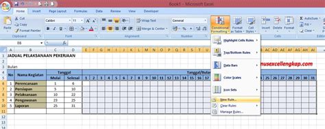 Cara Mudah Membuat Jadwal Pelaksanaan Pekerjaan Di Excel Sampul Ilmu