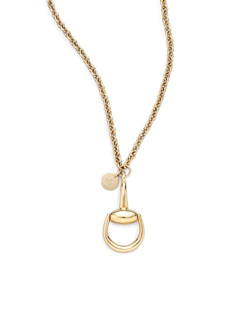 Gucci Horsebit 18k Yellow Gold Pendant Necklace In Metallic Lyst