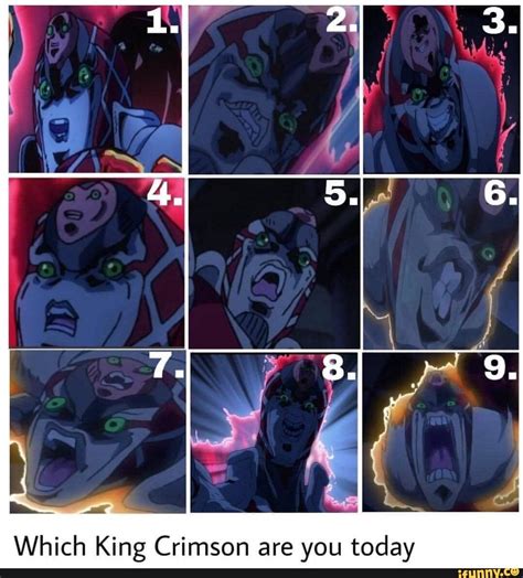 Which King Crimson Are You Today Jojo Memes Jojo Bizzare Adventure Jojo S Bizarre Adventure