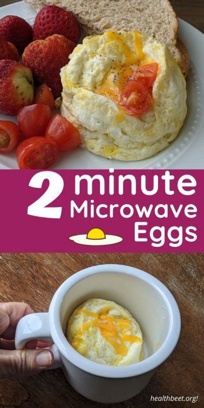 Easy mug meal recipes for a high protein breakfast! 2 Minute Breakfast: Microwave Eggs - Health Beet