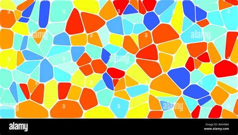 Stained Glass Colorful Voronoi With Fillet Vector Abstract Irregular