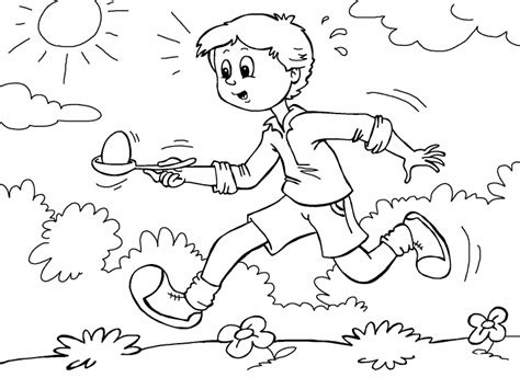 Print this coloring page (it'll print full page). Egg and Spoon race coloring page - Coloring Pages 4 U