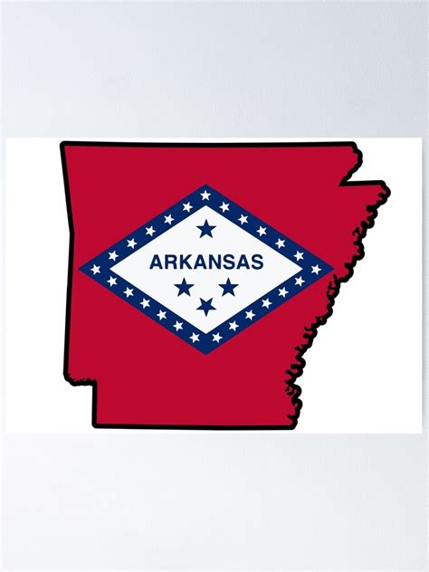 State Flag Map Of ARKANSAS Poster For Sale By HFYD Redbubble