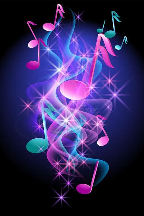 Glowing Background With Musical Notes Stock Vector Illustration Of