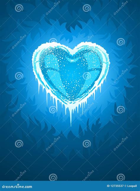 Blue Cold Icy Heart Stock Illustration Illustration Of Frozen 12735537