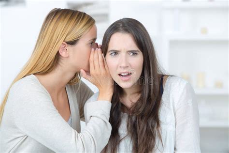 Young Woman Telling Friend Secrets Stock Image Image Of Tattler
