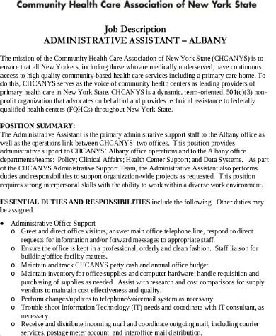 Administrative assistants perform general clerical tasks, generally on behalf of a leader in the organization. FREE 7+ Medical Administrative Assistant Job Description ...