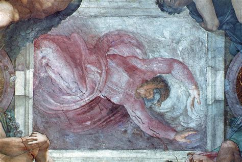 Sistine Chapel Ceiling God Dividing Light From Darkness Pre Restoration