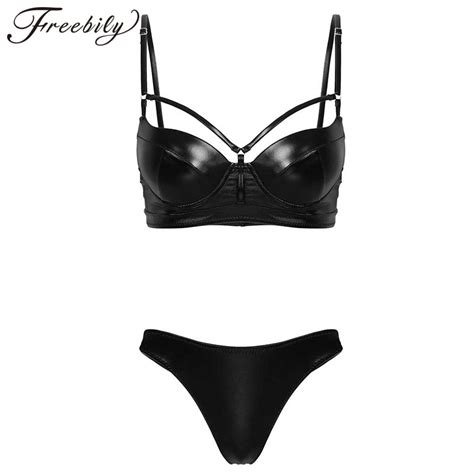 Womens Exotic Set Leather Swimsuit Swimwear Summer Bathing Suit Set