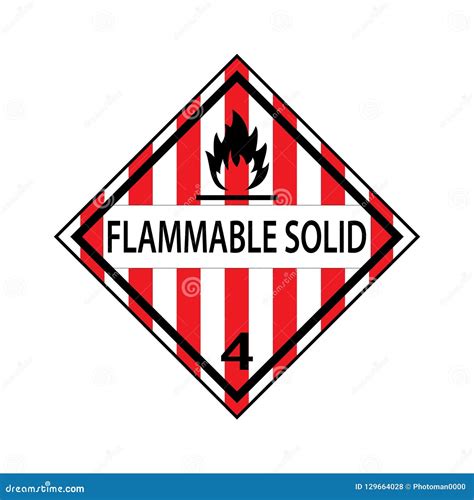 Danger Flammable Solid Level Stock Vector Illustration Of Chemical