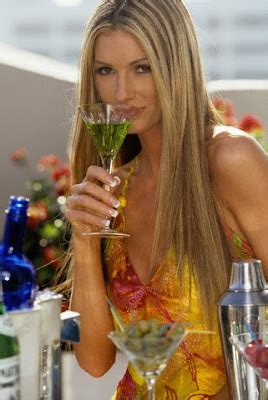 Playboy Playmate Stephanie Glasson Drinking Cocktail