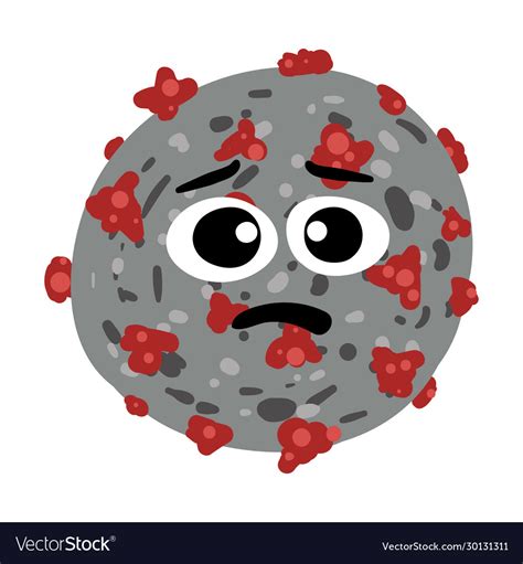 Sad Upset Coronavirus Covid 19 Cute Cartoon Vector Image