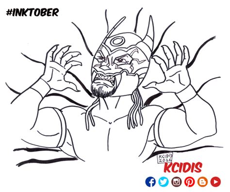 Monoluchas De Kcidis Luchador Averno Dibujo A Tinta Inktober