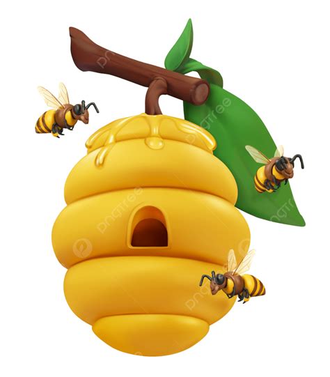 Honey Beehive Vector Hd Png Images Beehive On Tree Branch And Honey