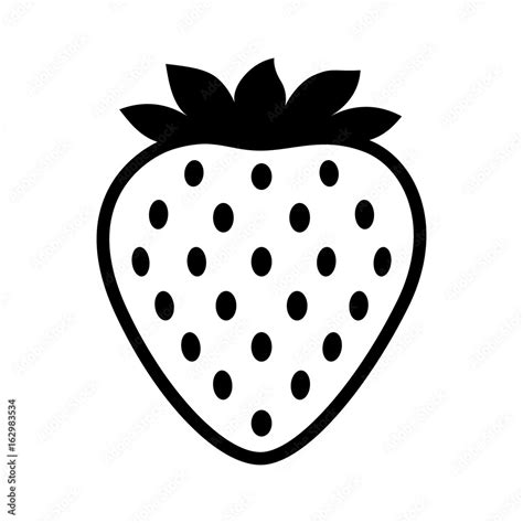 Garden Strawberry Fruit Or Strawberries Line Art Vector Icon For Food