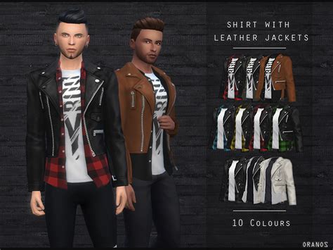 The Sims Resource Shirt With Leather Jackets