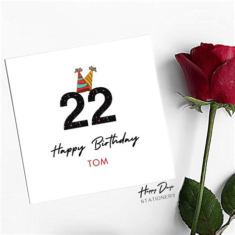 22nd Birthday Card For Male Or For Female 22nd Birthday Card For Her 22nd Birthday Card For