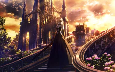 All content must mainly relate to the fate series. 1920x1200 Fate Stay Night Anime Girl Walking Through ...