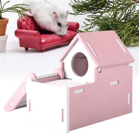 Lyumo Hamster House Cute Wooden Double Layer Sleeping House With