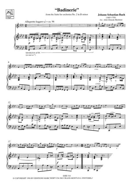 Badinerie By Johann Sebastian Bach 1685 1750 Score And Parts Sheet