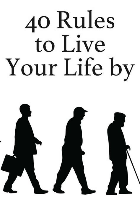 The Book Cover For 40 Rules To Live Your Life By Showing Silhouettes Of