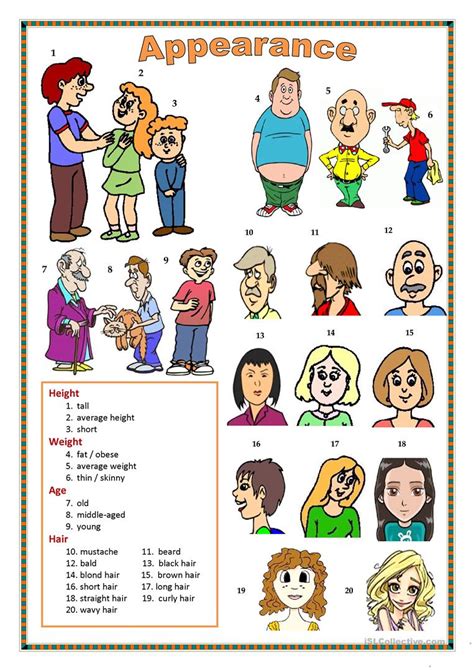 Describing Physical Appearance Worksheets
