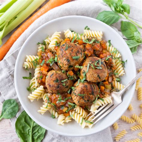 Mealime Turkey Spinach Meatballs With Rotini Pasta Mixed Veggie