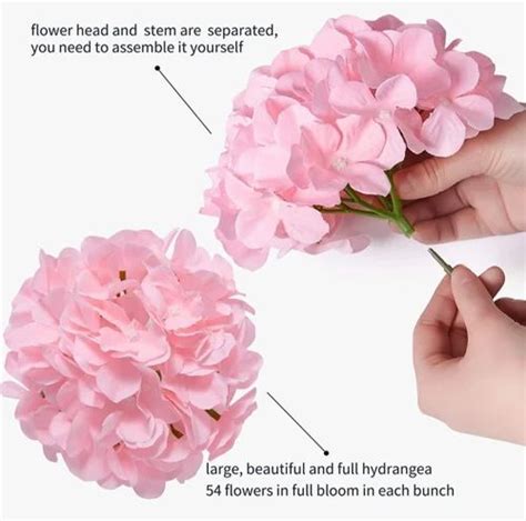 hydrangea silk fake flowers heads with stems artificial flowers at rs