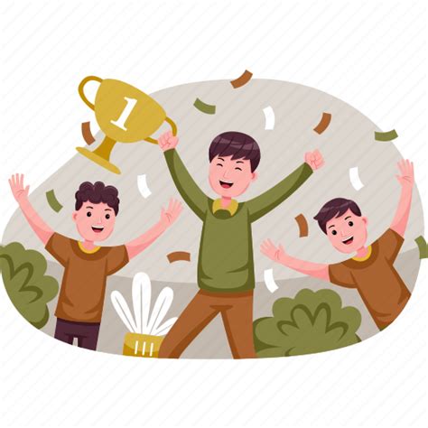 Business Illustration Reward Champion People Happiness