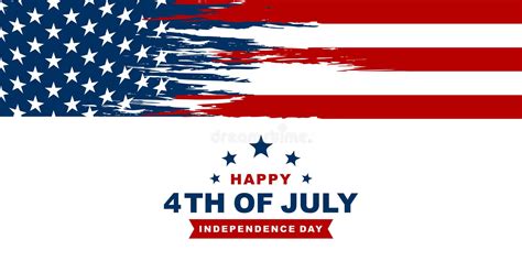 Happy Fourth July Holiday In The US American Independence Day Greeting Card Vector Illustration