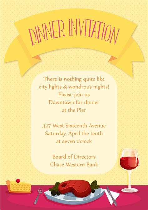 Exciting Party Vector Art Dinner Party Vector Art Invitation Template