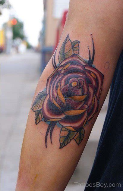 Graceful Rose Flower Tattoo On Elbow Tattoo Designs Tattoo Pictures