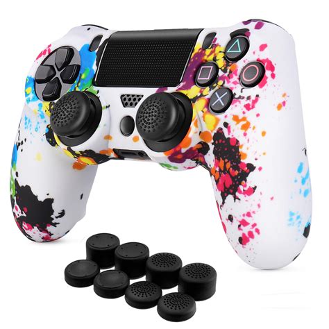 Ps4 Controller Skin Grip Cover Silicone Gel Rubber Shell W Stick Cap