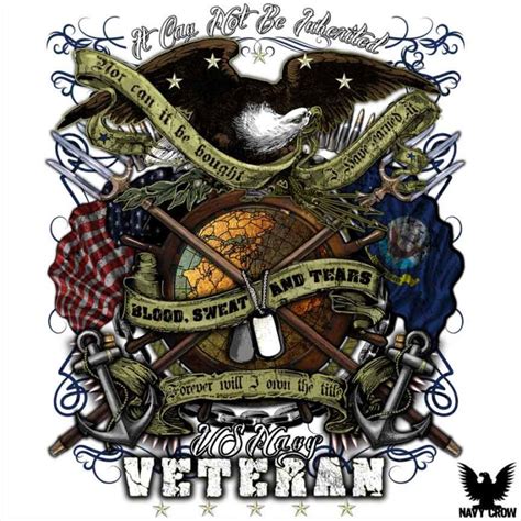 Us Navy Veteran Sticker Made In The Usa By Navy Crow