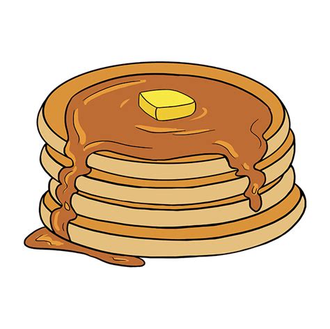 How To Draw Pancakes Really Easy Drawing Tutorial