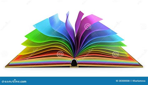 Open Book With Colorful Pages Stock Illustration Illustration Of