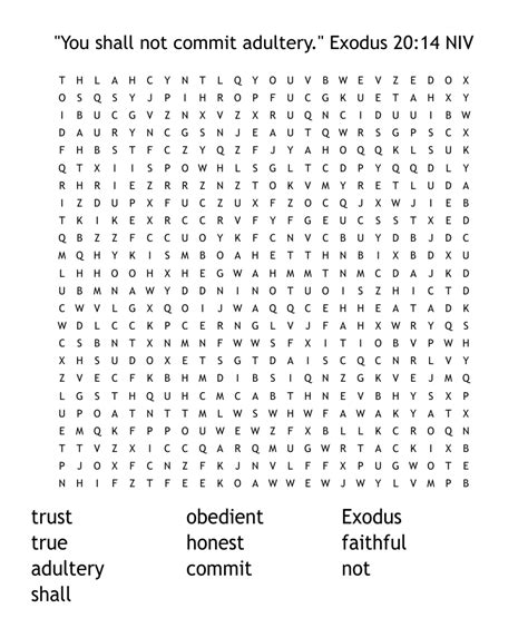 You Shall Not Commit Adultery Exodus 2014 Niv Word Search Wordmint