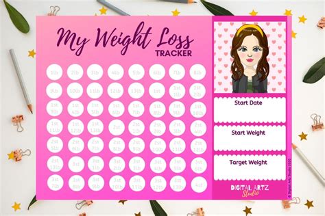 Printable Downloadable Weight Loss Chart Slimming World Weight Etsy