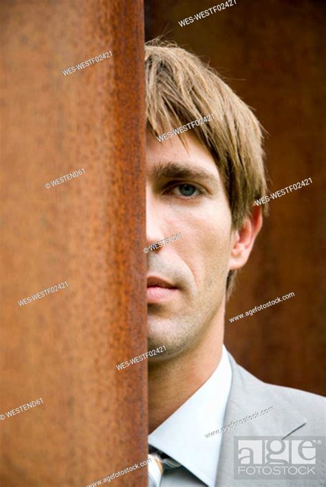 Young Man Against Wooden Planking Portrait Stock Photo Picture And
