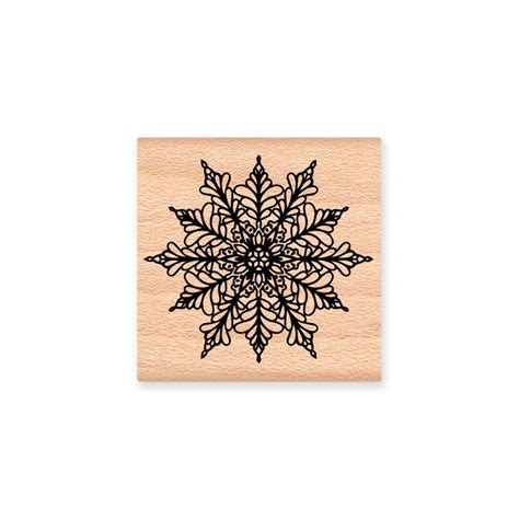 Snowflake Rubber Stamppretty Rustic Snowflake For Holiday Crafting And