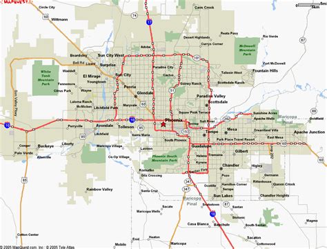 Map Of Phoenix Area Arizona And Surrounding Areas With